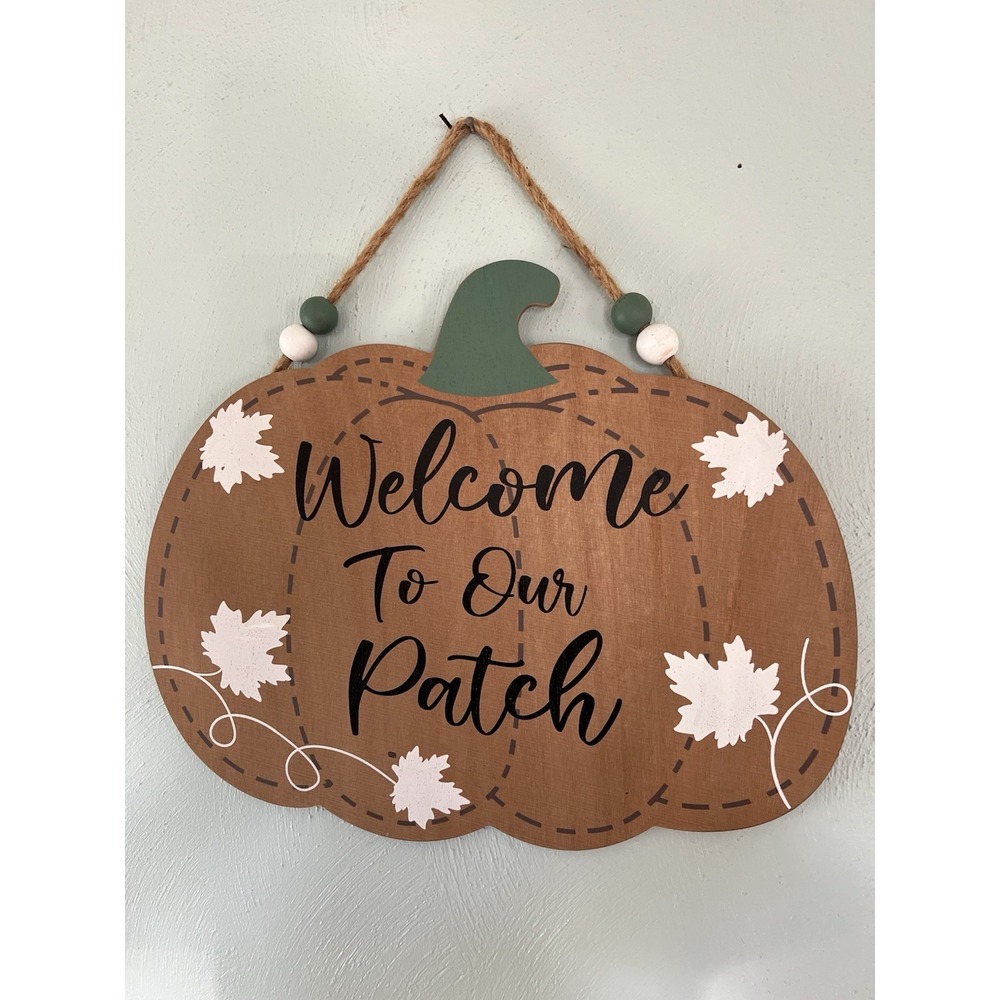 Welcome To Our Patch Door Wall Hanging‎ Sign Autumn Decorative Decor Porch